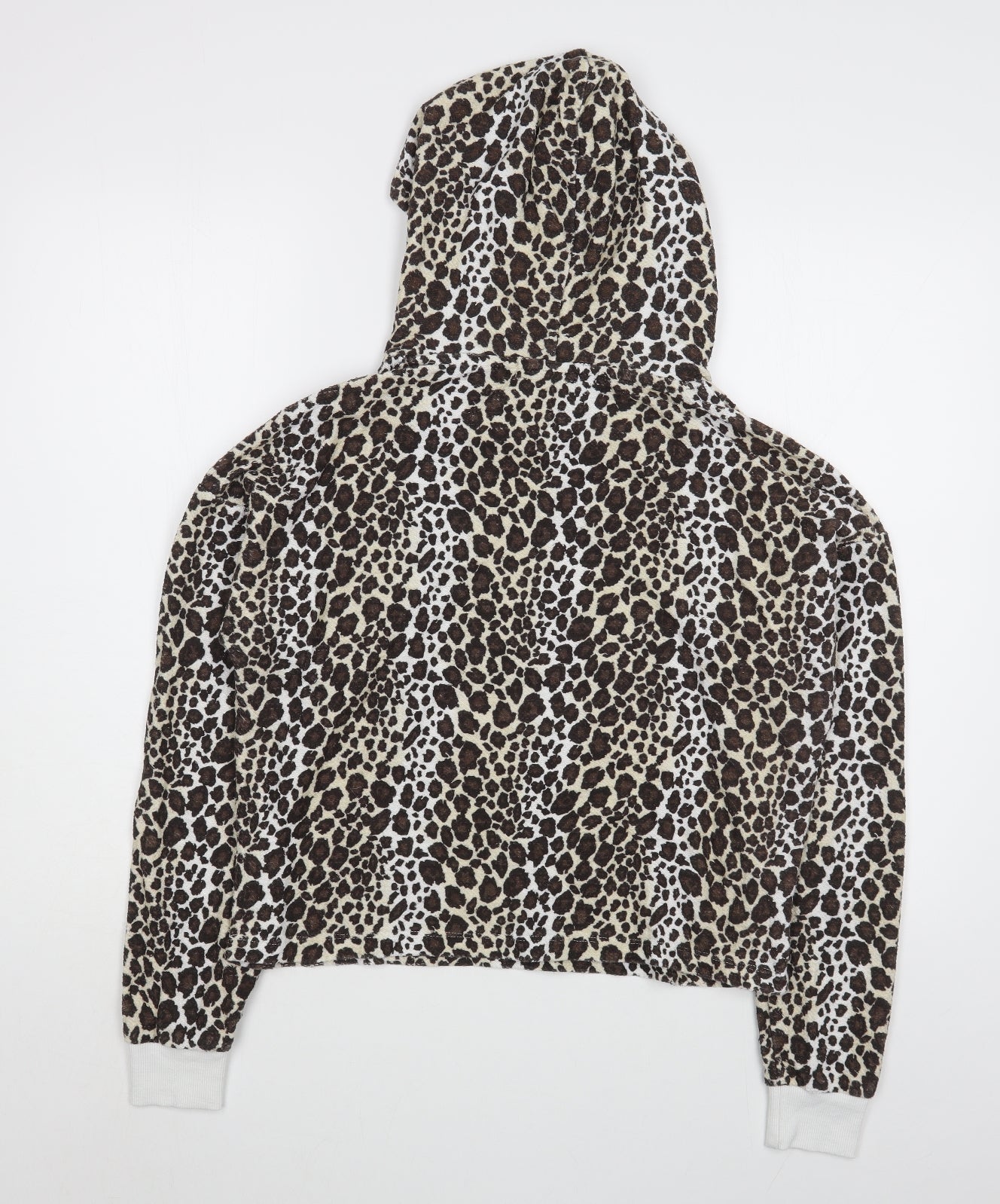 Way of Glory Womens Brown Animal Print Polyester Pullover Hoodie Size L  Pullover