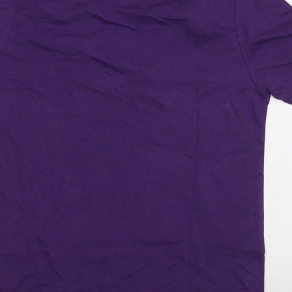 Barefoot Mens Purple  Cotton  T-Shirt Size S Round Neck