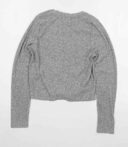 Matalan Girls Grey Round Neck  Polyester Pullover Jumper Size 13 Years  Pullover