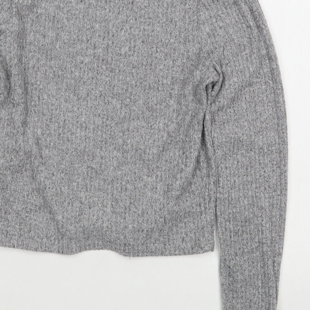 Matalan Girls Grey Round Neck  Polyester Pullover Jumper Size 13 Years  Pullover