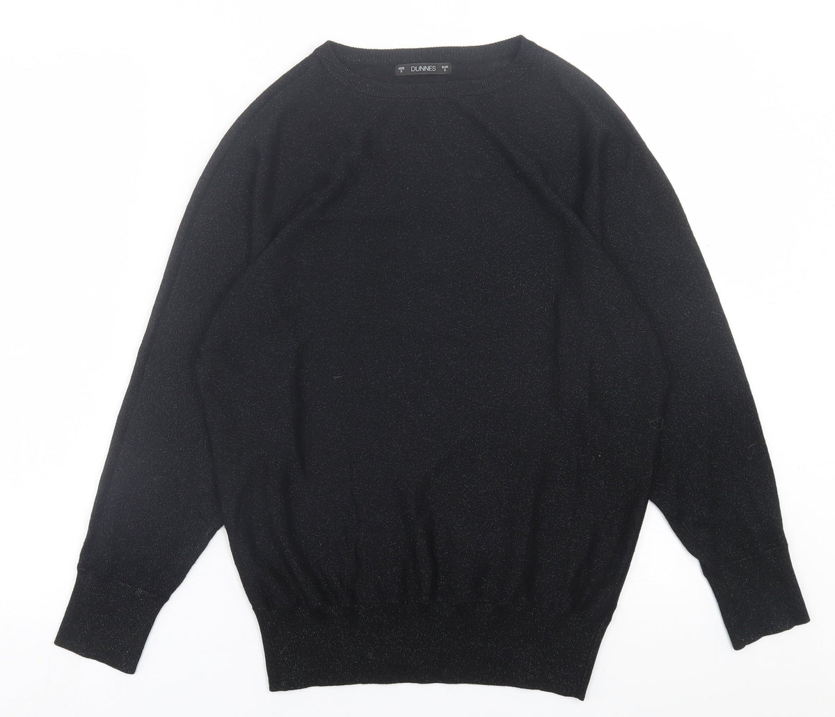 Dunnes Stores Womens Black Crew Neck  Viscose Pullover Jumper Size S