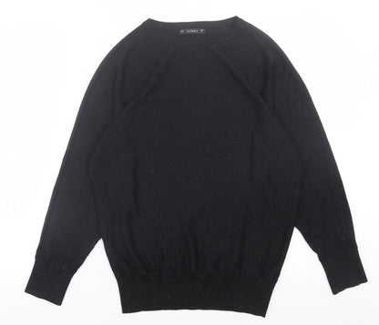 Dunnes Stores Womens Black Crew Neck  Viscose Pullover Jumper Size S