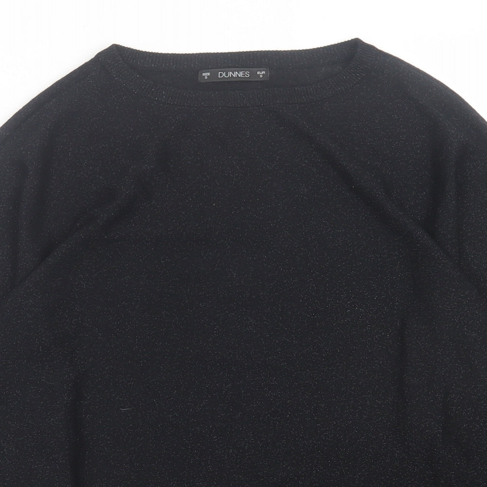 Dunnes Stores Womens Black Crew Neck  Viscose Pullover Jumper Size S