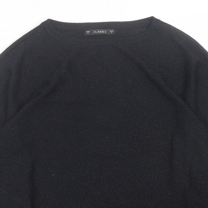 Dunnes Stores Womens Black Crew Neck  Viscose Pullover Jumper Size S