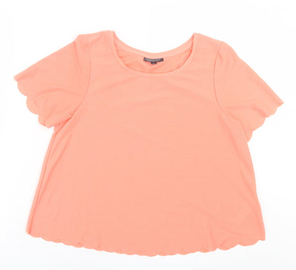 Womens UK Size 10 Topshop Orange Basic T-Shirt