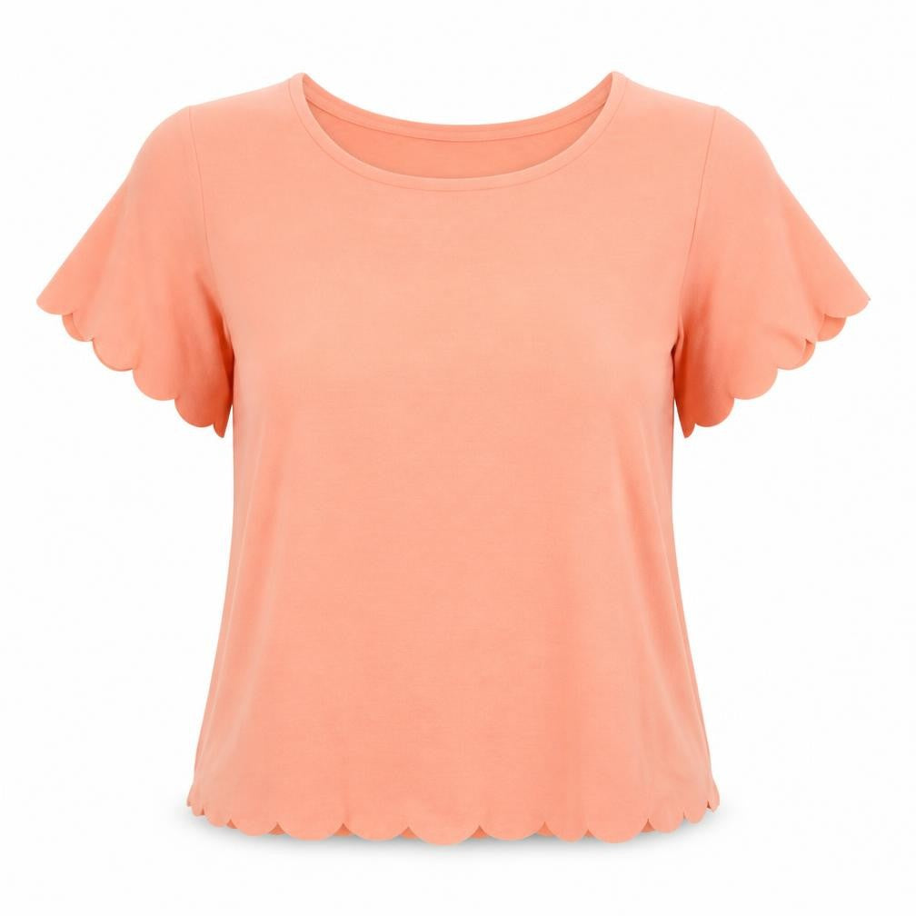 Womens UK Size 10 Topshop Orange Basic T-Shirt