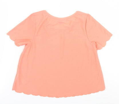 Womens UK Size 10 Topshop Orange Basic T-Shirt