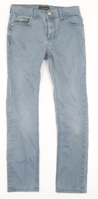 Zara Mens Blue  Cotton Straight Jeans Size 28 in L28 in Regular Button