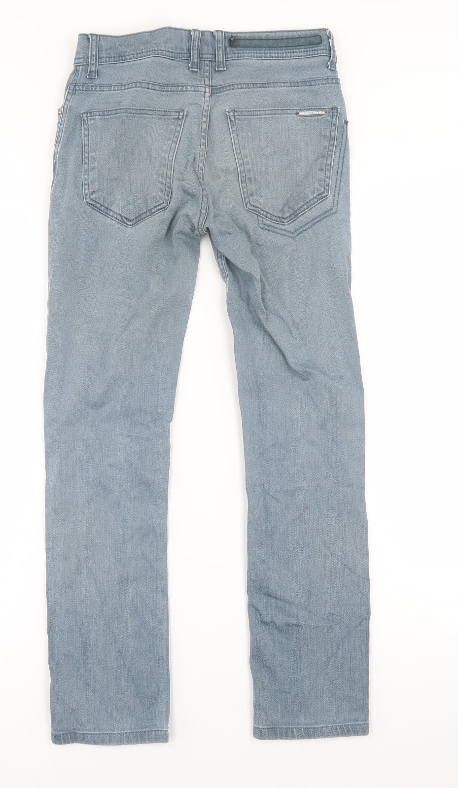 Zara Mens Blue  Cotton Straight Jeans Size 28 in L28 in Regular Button