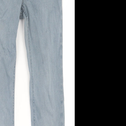 Zara Mens Blue  Cotton Straight Jeans Size 28 in L28 in Regular Button