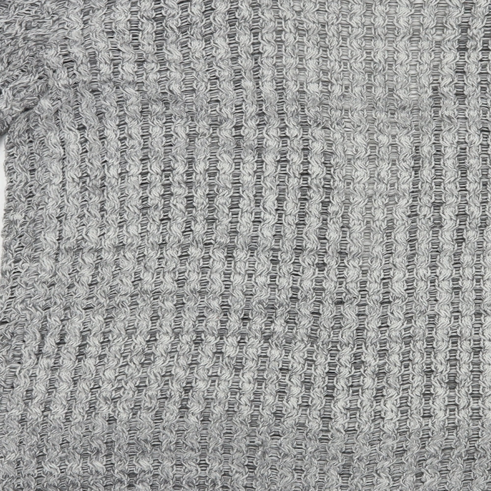 Glimpse Womens Grey V-Neck  Acrylic Cardigan Jumper Size L