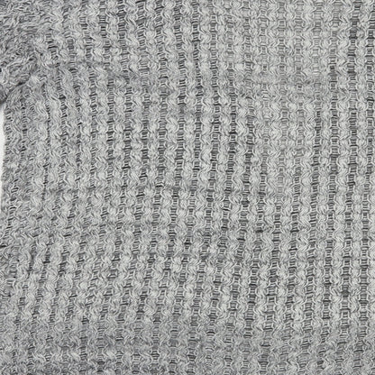 Glimpse Womens Grey V-Neck  Acrylic Cardigan Jumper Size L