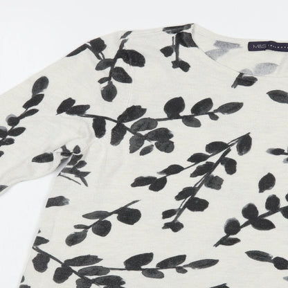 Womens UK Size 12 Marks and Spencer White Pullover Jumper