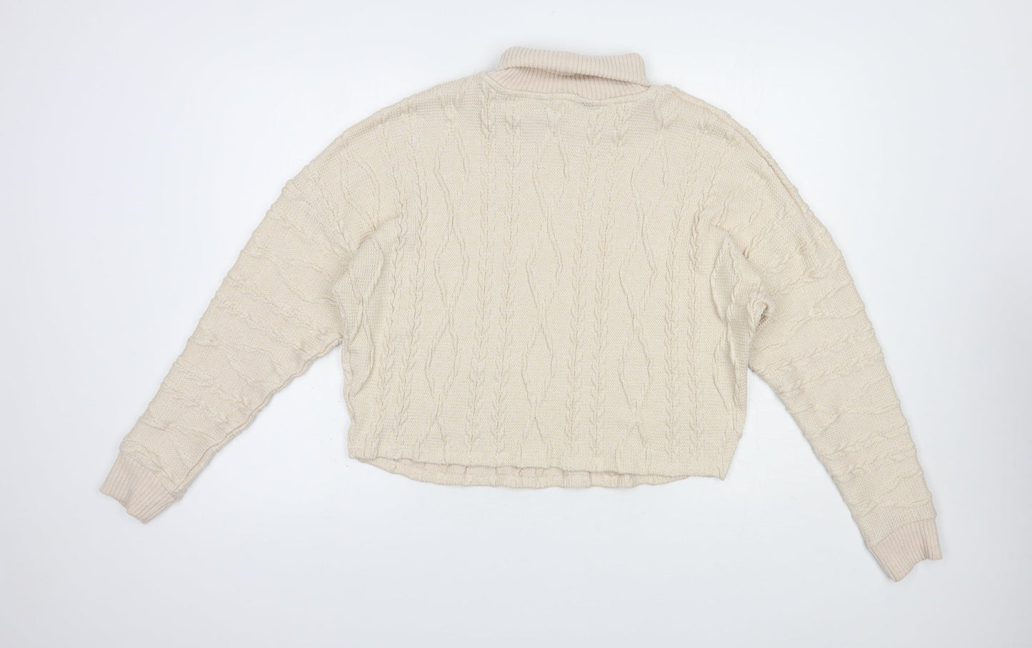 F&F Womens Beige Roll Neck  Polyester Pullover Jumper Size 6