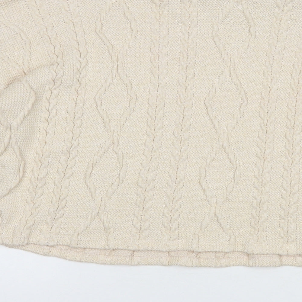 F&F Womens Beige Roll Neck  Polyester Pullover Jumper Size 6