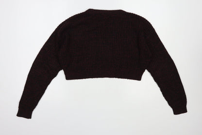 New Look Girls Purple Crew Neck  Acrylic Pullover Jumper Size 12 Years  Pullover