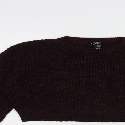 New Look Girls Purple Crew Neck  Acrylic Pullover Jumper Size 12 Years  Pullover