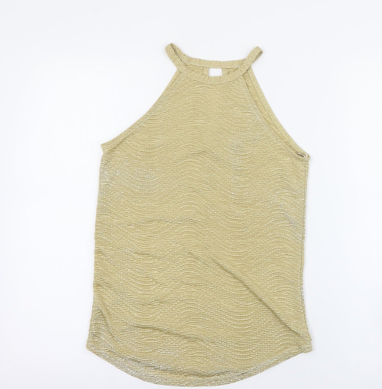 SheIn Womens Gold  Polyester Camisole Tank Size 10 Round Neck