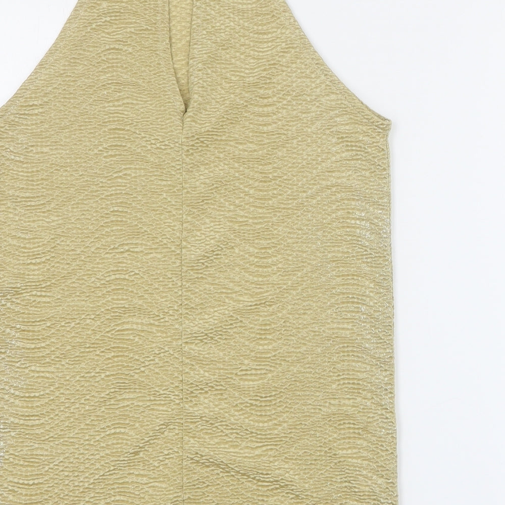 SheIn Womens Gold  Polyester Camisole Tank Size 10 Round Neck