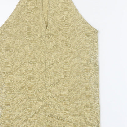 SheIn Womens Gold  Polyester Camisole Tank Size 10 Round Neck