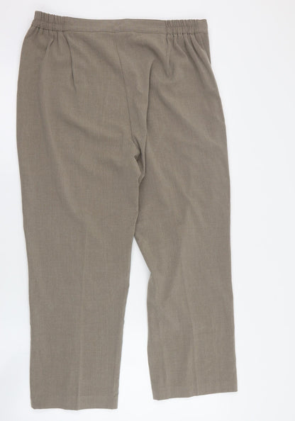 Classics Womens Brown  Polyester Dress Pants Trousers Size 16 L26 in Regular Button