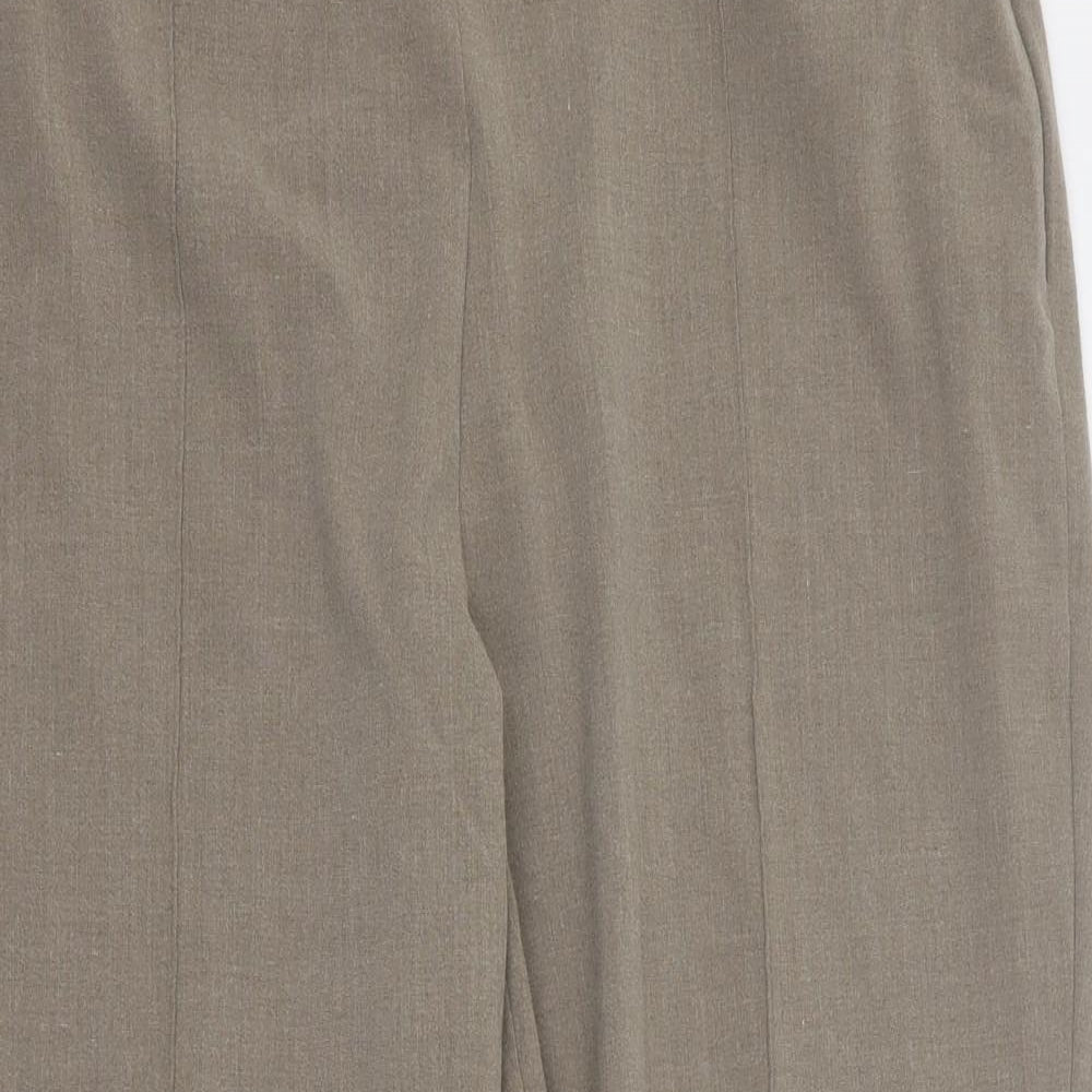 Classics Womens Brown  Polyester Dress Pants Trousers Size 16 L26 in Regular Button