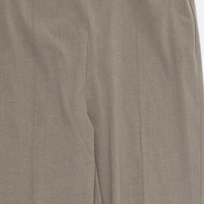 Classics Womens Brown  Polyester Dress Pants Trousers Size 16 L26 in Regular Button