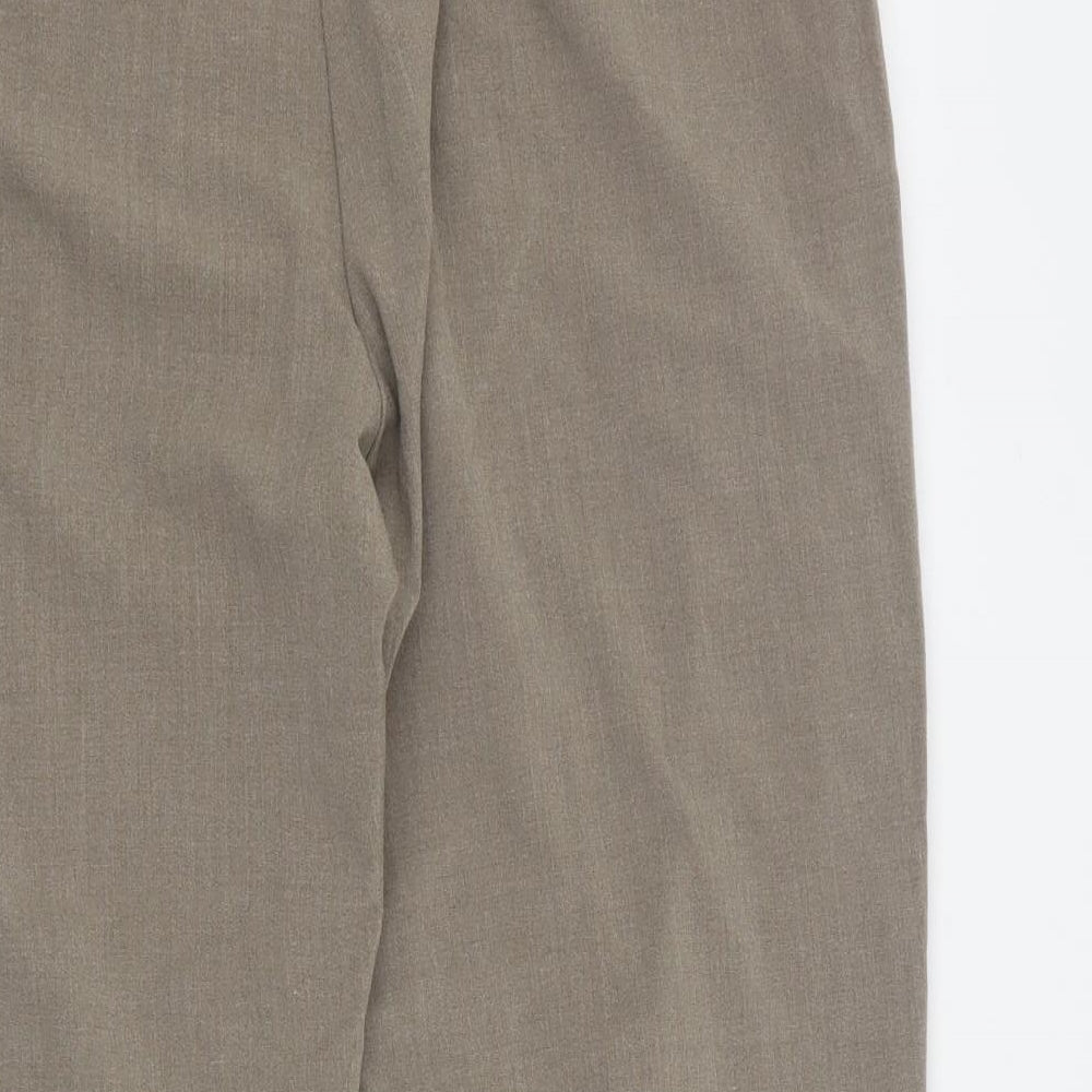 Classics Womens Brown  Polyester Dress Pants Trousers Size 16 L26 in Regular Button