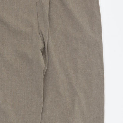 Classics Womens Brown  Polyester Dress Pants Trousers Size 16 L26 in Regular Button