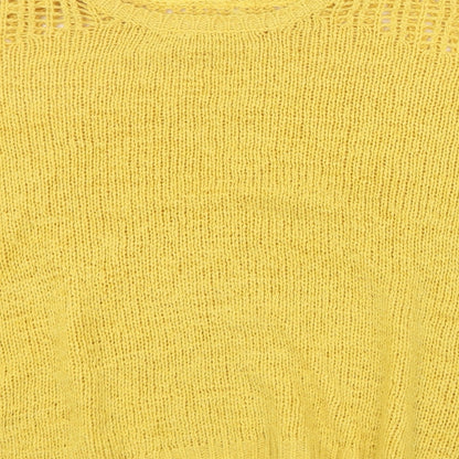 Womens UK Size M Peacocks Yellow Pullover Jumper