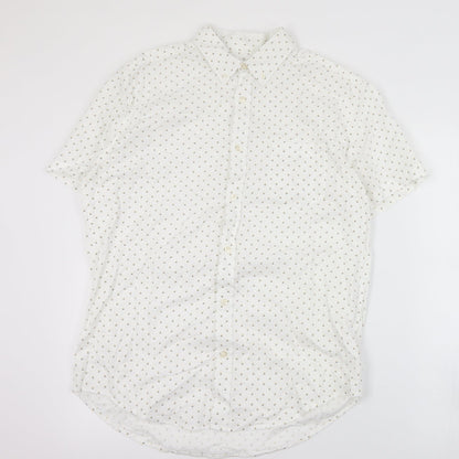 Mens UK Size M Matalan White  Button-Up Short Sleeve Casual Shirt