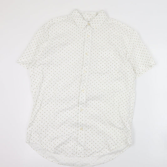 Mens UK Size M Matalan White  Button-Up Short Sleeve Casual Shirt