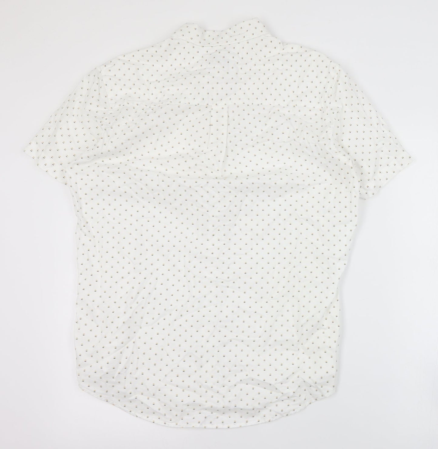 Mens UK Size M Matalan White  Button-Up Short Sleeve Casual Shirt