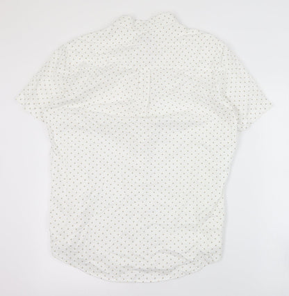 Mens UK Size M Matalan White  Button-Up Short Sleeve Casual Shirt