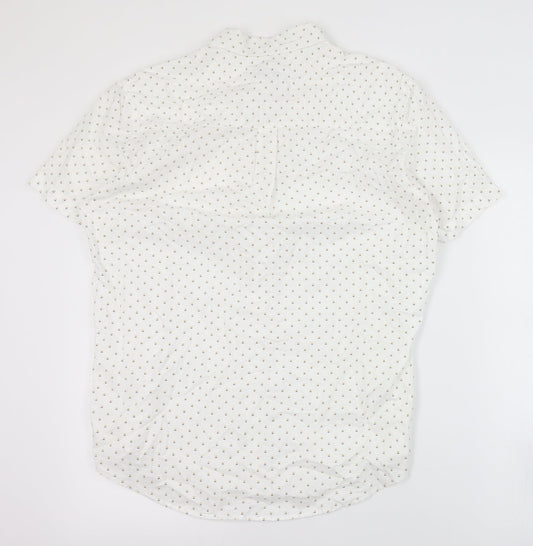 Mens UK Size M Matalan White  Button-Up Short Sleeve Casual Shirt