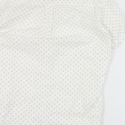 Mens UK Size M Matalan White  Button-Up Short Sleeve Casual Shirt
