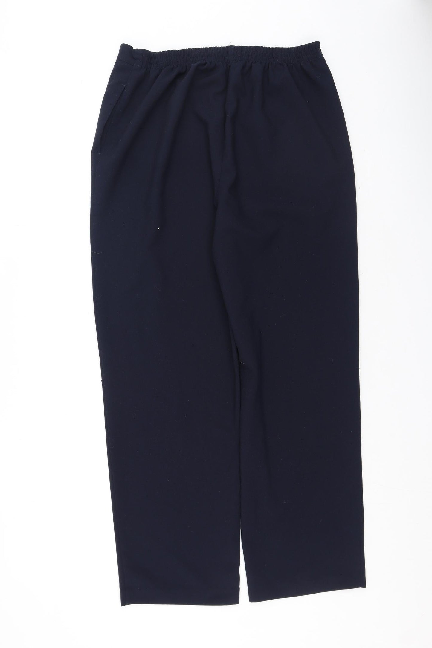 BM Womens Blue  Polyester Trousers  Size 14 L26 in Regular