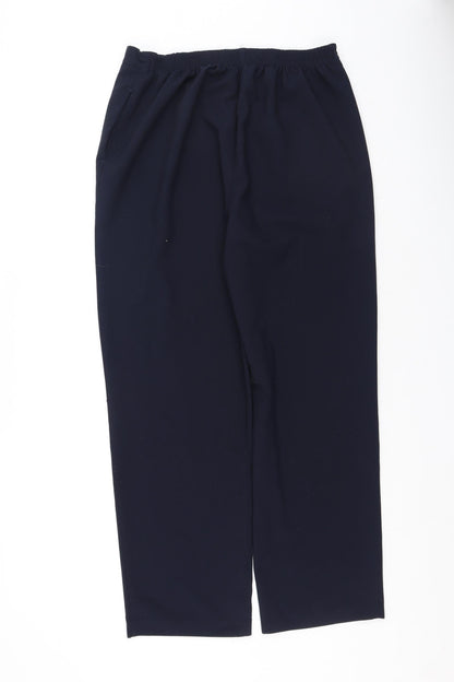 BM Womens Blue  Polyester Trousers  Size 14 L26 in Regular