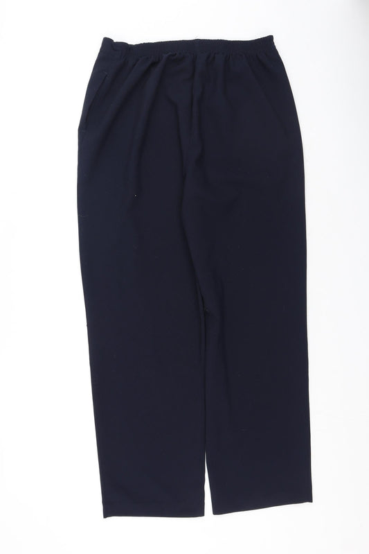 BM Womens Blue  Polyester Trousers  Size 14 L26 in Regular