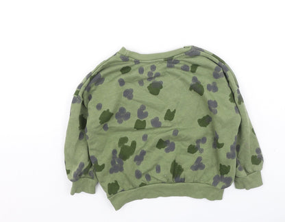 George  Boys Green Camouflage Cotton Pullover Sweatshirt Size 2-3 Years
