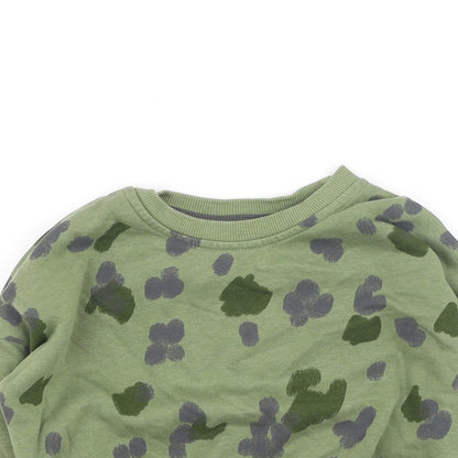 George  Boys Green Camouflage Cotton Pullover Sweatshirt Size 2-3 Years
