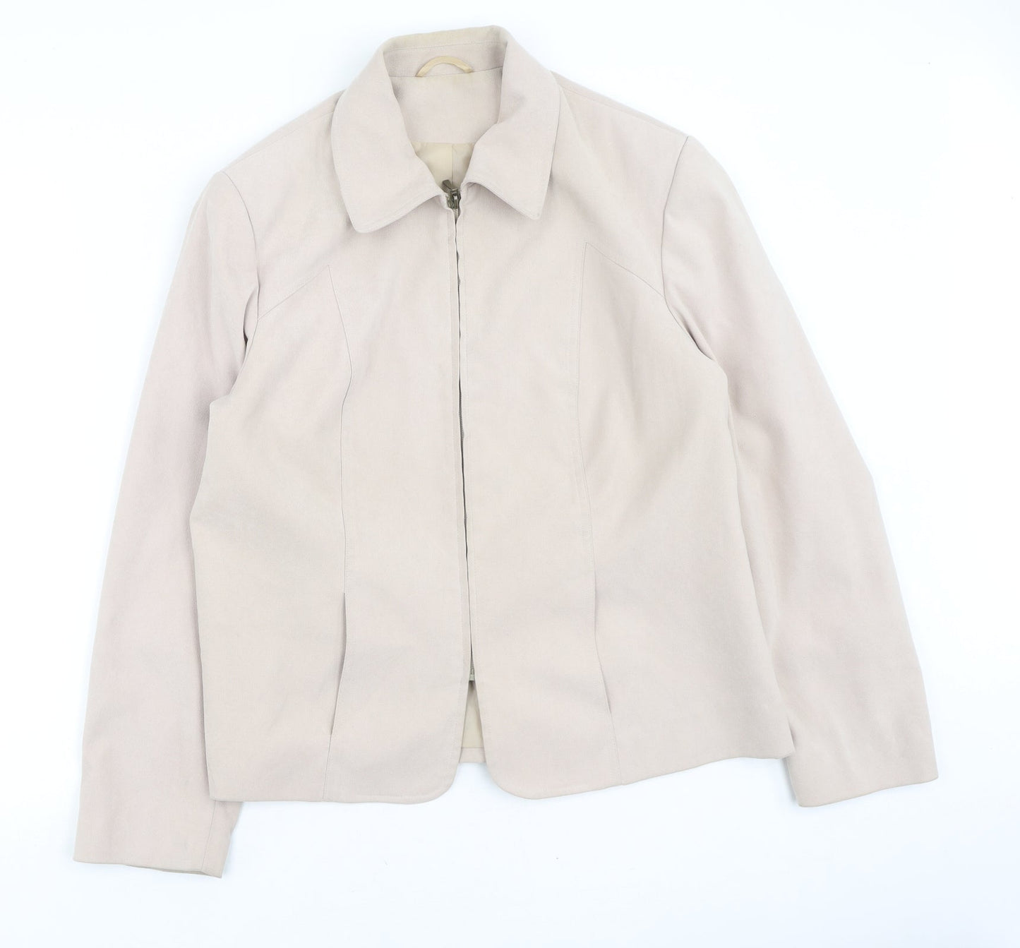 Womens UK Size 18 Bonmarché Beige Full Zip Jumper