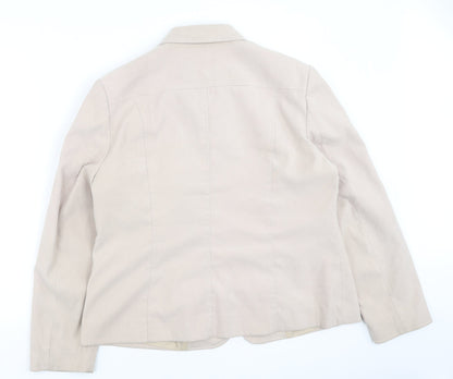 Womens UK Size 18 Bonmarché Beige Full Zip Jumper