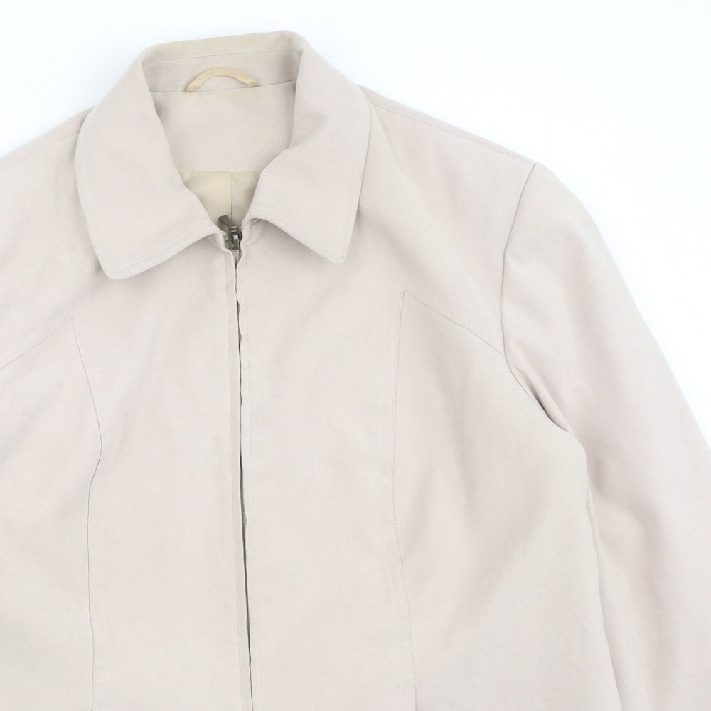 Womens UK Size 18 Bonmarché Beige Full Zip Jumper