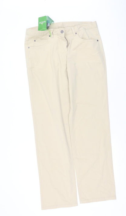 Backtee Womens Beige  Cotton Trousers  Size 16 L26 in Regular