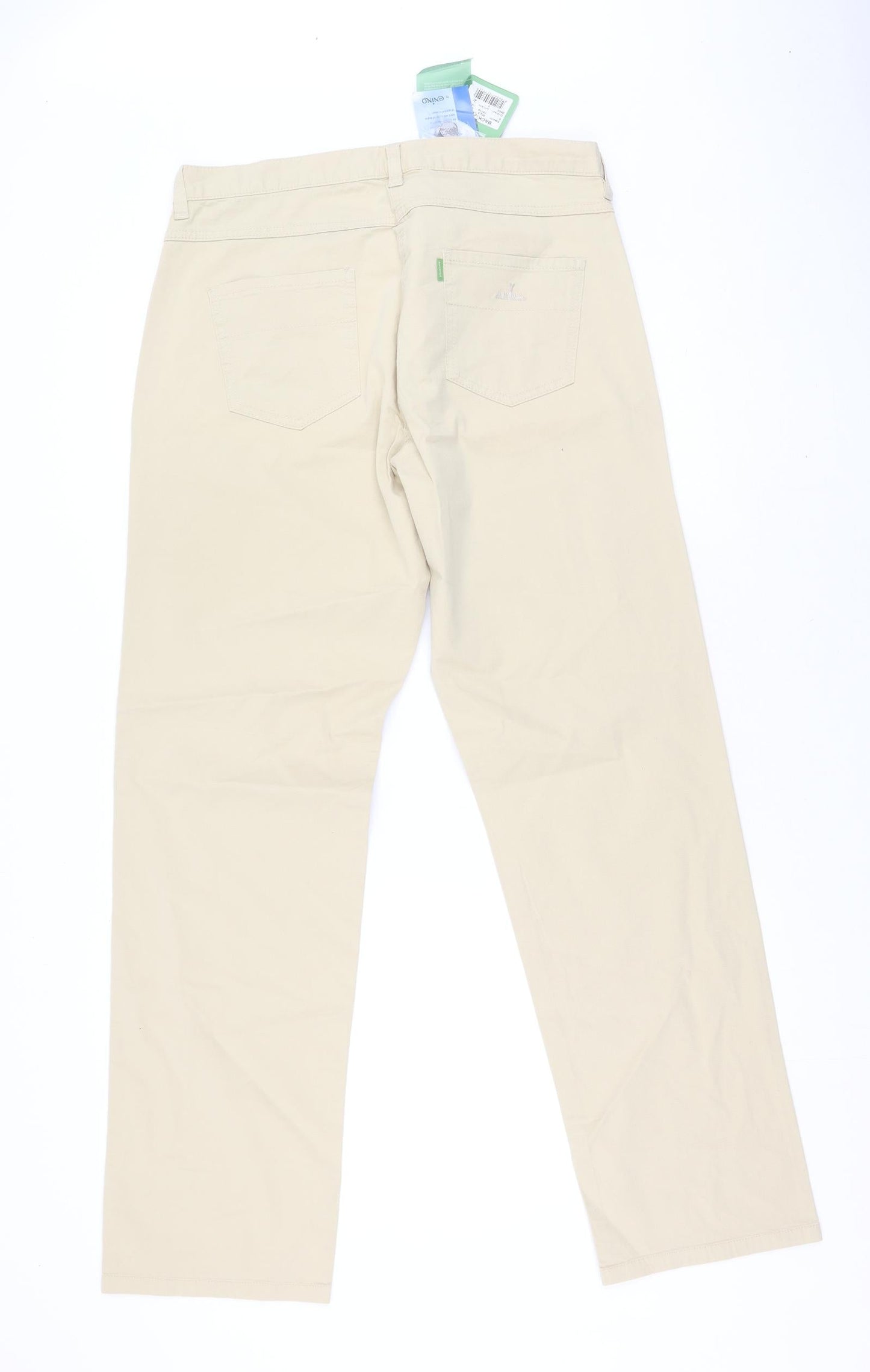 Backtee Womens Beige  Cotton Trousers  Size 16 L26 in Regular