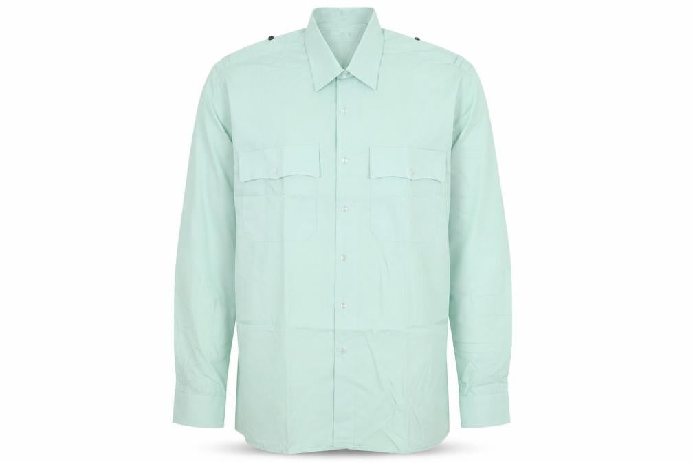 Mens UK Size 16 Preqworn Green  Button-Up Long Sleeve Casual Shirt