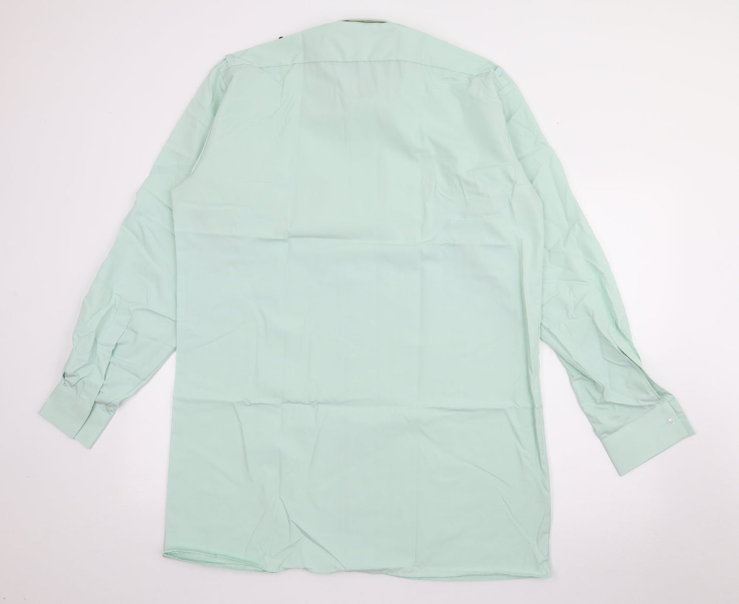 Mens UK Size 16 Preqworn Green  Button-Up Long Sleeve Casual Shirt