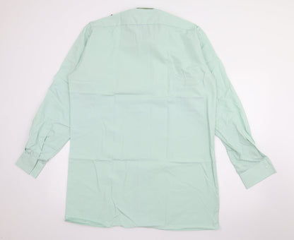 Mens UK Size 16 Preqworn Green  Button-Up Long Sleeve Casual Shirt