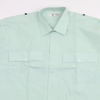 Mens UK Size 16 Preqworn Green  Button-Up Long Sleeve Casual Shirt